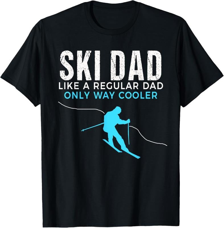 100% Cotton Funny Ski Dad Shirt - Skier Tshirt for Men T-Shirt Hoodie, Sweatshirt | DripVista.com