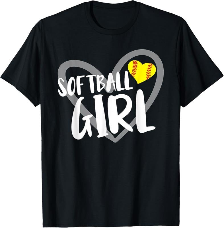 100% Cotton Funny Softball Apparel Girl T-Shirt Hoodie, Sweatshirt | DripVista.com
