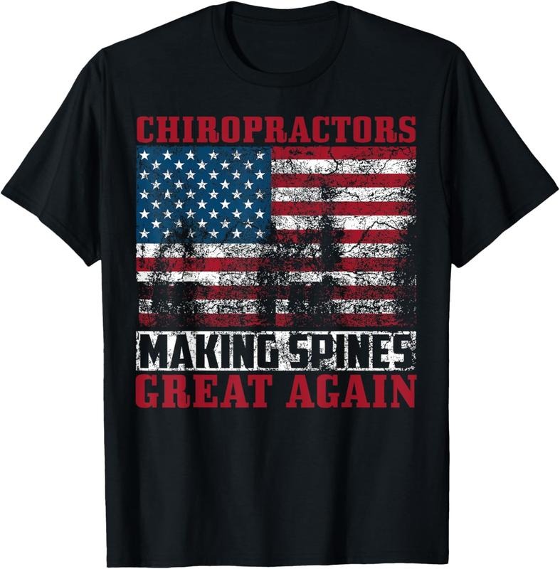 100% Cotton Funny USA Chiropractor Gift American Chiropractic Men Women T-Shirt Hoodie, Sweatshirt | DripVista.com