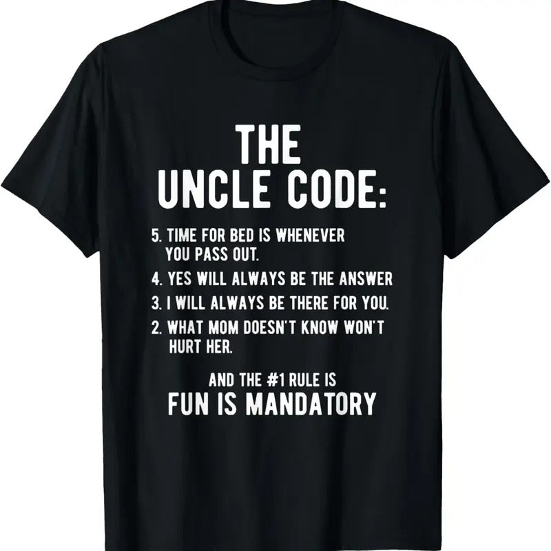 100% Cotton Funny Uncle Gifts From Niece Nephew The Uncle Code Cool T-Shirt Hoodie, Sweatshirt | DripVista.com