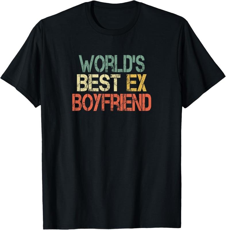 100% Cotton Funny World's Best Ex Boyfriend Cool Retro Design Boys Mens T-Shirt Hoodie, Sweatshirt | DripVista.com