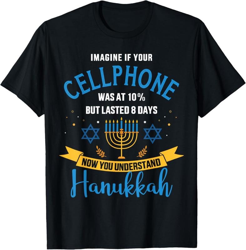 100% Cotton Funny cellphone jewish hanukkah chanukah T-Shirt Hoodie, Sweatshirt | DripVista.com