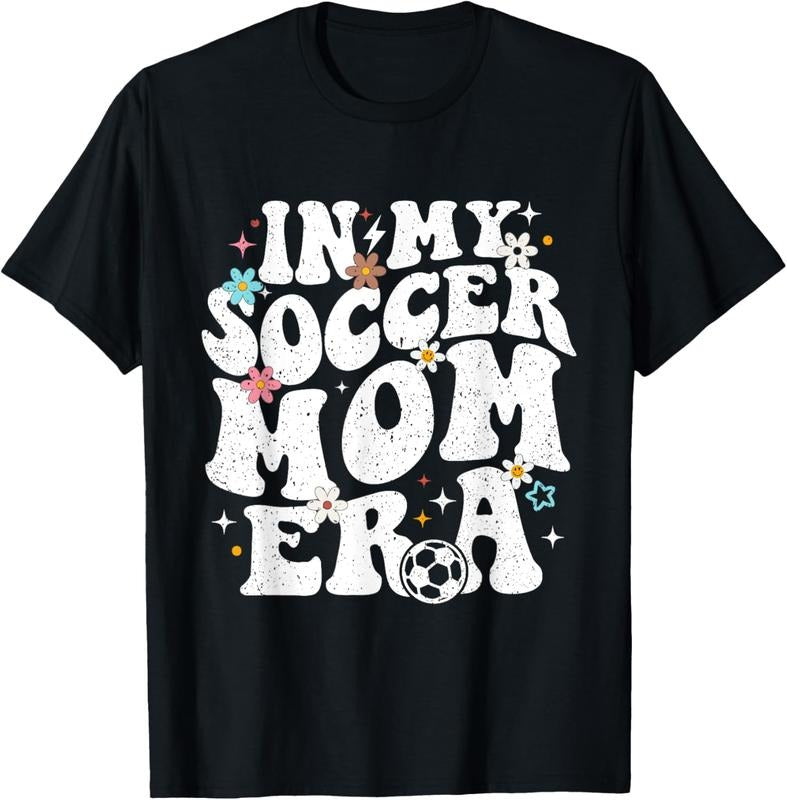 100% Cotton Funny vintage In My Soccer Mom Era Football Mama Groovy life T-Shirt Hoodie, Sweatshirt | DripVista.com