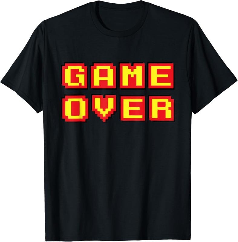 100% Cotton Game Over Vintage Retro Video Games Gaming gift arcade T-Shirt Hoodie, Sweatshirt | DripVista.com