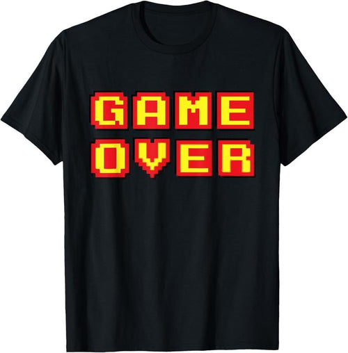 100% Cotton Game Over Vintage Retro Video Games Gaming gift arcade T-Shirt Hoodie, Sweatshirt | DripVista.com