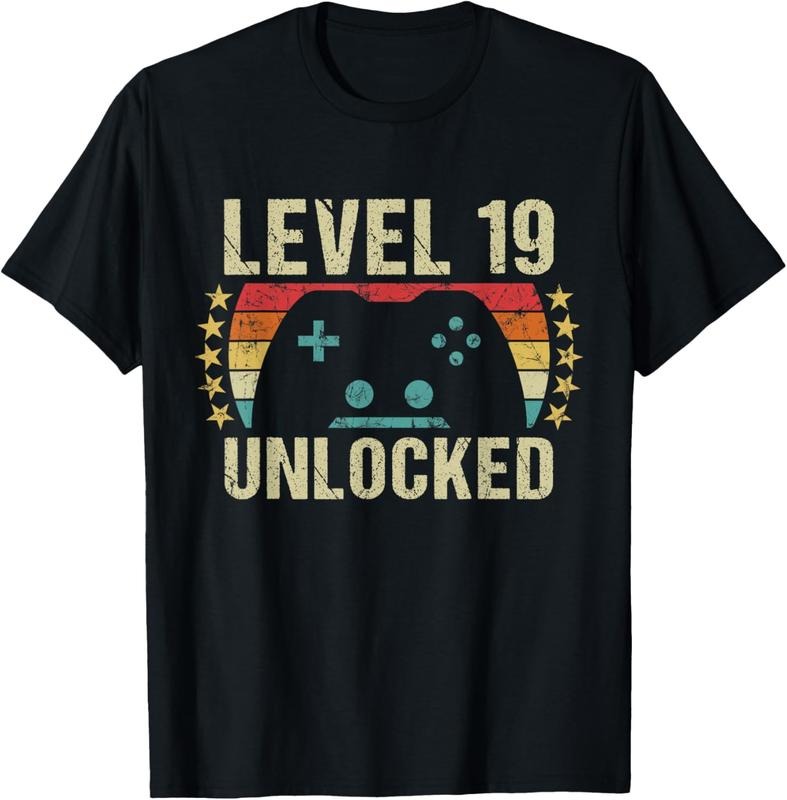100% Cotton Gaming Vintage 19th Birthday Gift 19 Year Old Boy Girl Gamer T-Shirt Hoodie, Sweatshirt | DripVista.com