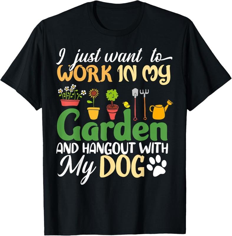 100% Cotton Gardening Dog Lovers Gardener Garden Plant Gifts Women, Men T-Shirt Hoodie, Sweatshirt | DripVista.com
