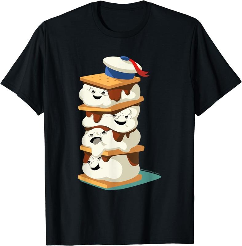 [100% Cotton]Ghostbusters Stay Puft Marshmallow Men S'mores Stack T-Shirt Hoodie, Sweatshirt | DripVista.com