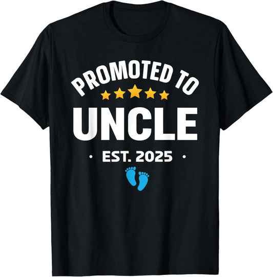 100% Cotton Gifts First Time Uncle 2025 T-Shirt