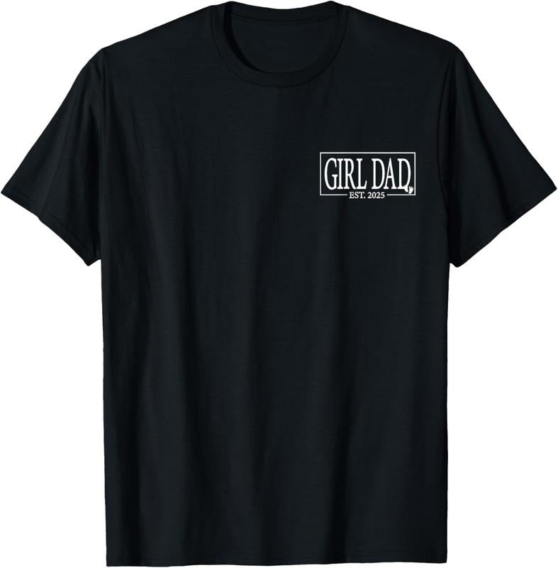 100% Cotton Girl Dad Est. 2025 Logo Dad 2025 Father Girl Dad To Be 2025 T-Shirt Hoodie, Sweatshirt | DripVista.com