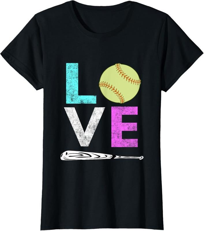 100% Cotton Girls Love Softball Best Fun Birthday Gift TShirt Hoodie, Sweatshirt | DripVista.com