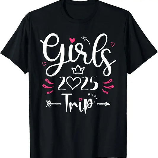 100% Cotton Girls Trip 2025 Shirt Girls Trip 2025 Summer Vacation Lovers T-Shirt