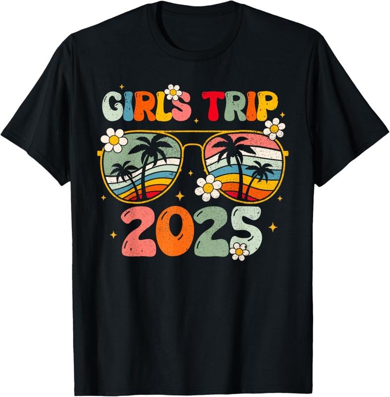100% Cotton Girls Trip 2025 Weekend Summer Beach Vacation 2025 T-Shirt Hoodie, Sweatshirt | DripVista.com