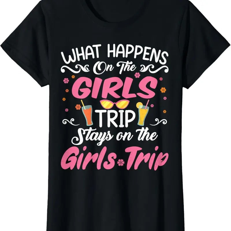100% Cotton Girls Trip Funny Girls Vacation Holidays Weekend Trip T-Shirt Hoodie, Sweatshirt | DripVista.com
