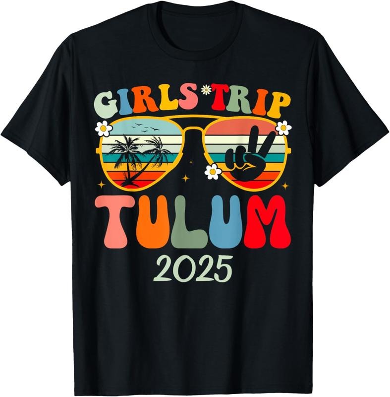 100% Cotton Girls Trip Tulum 2025 Summer Beach Weekend Vacation Matching T-Shirt Hoodie, Sweatshirt | DripVista.com
