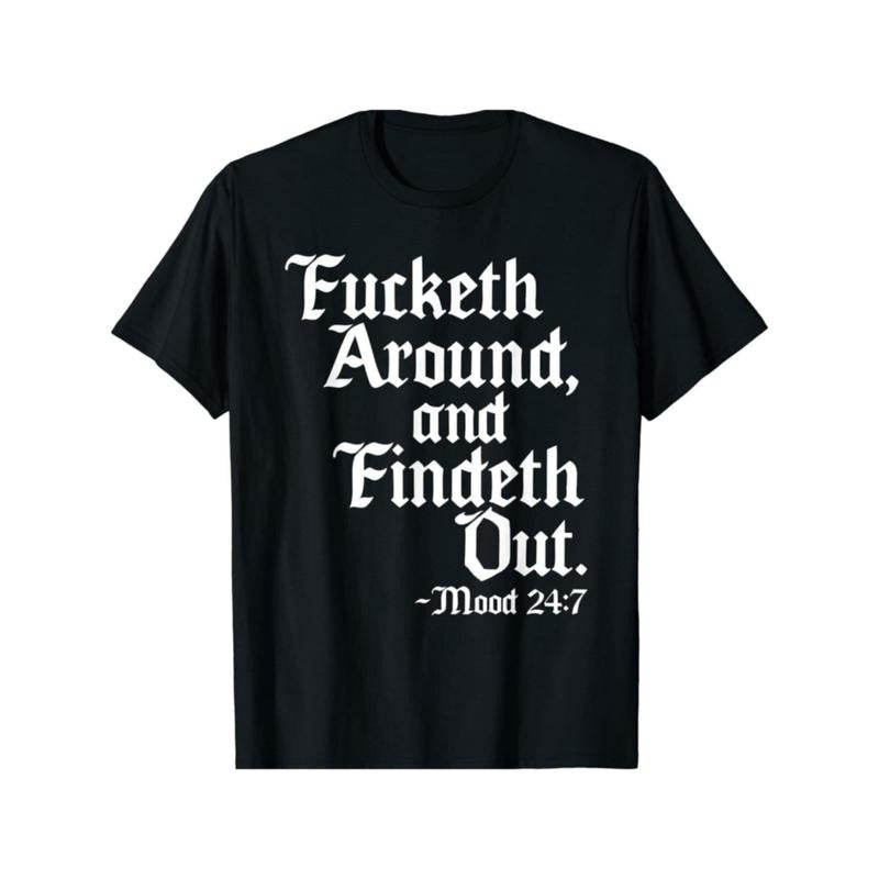 100% Cotton Golf Gift T-Shirt For Men Gunpla brand Women Men'WB shield 'Fucketh Around Gunpla brand Find Out' T-Shirt