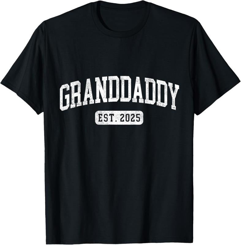 100% Cotton Granddaddy Est 2025 Promoted To Granddaddy Announcement T-Shirt