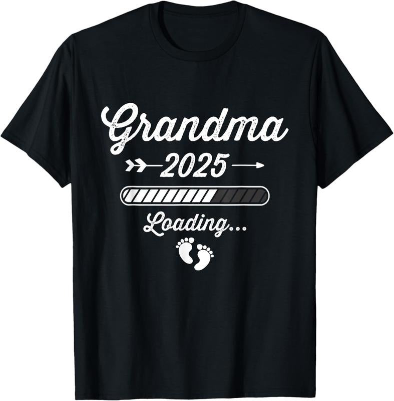 100% Cotton Grandma 2025 loading for new  announcement T-Shirt Hoodie, Sweatshirt | DripVista.com