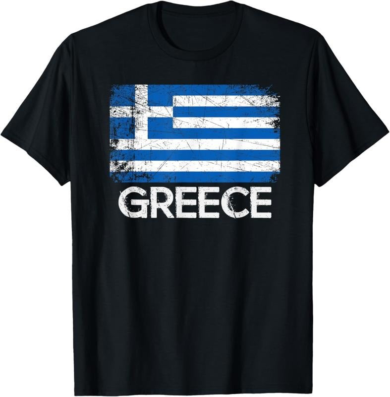 100% Cotton Greek Flag T-Shirt | Vintage Made In Greece Gift T-Shirt Hoodie, Sweatshirt | DripVista.com