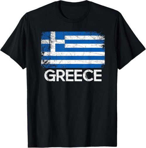 100% Cotton Greek Flag T-Shirt | Vintage Made In Greece Gift T-Shirt Hoodie, Sweatshirt | DripVista.com