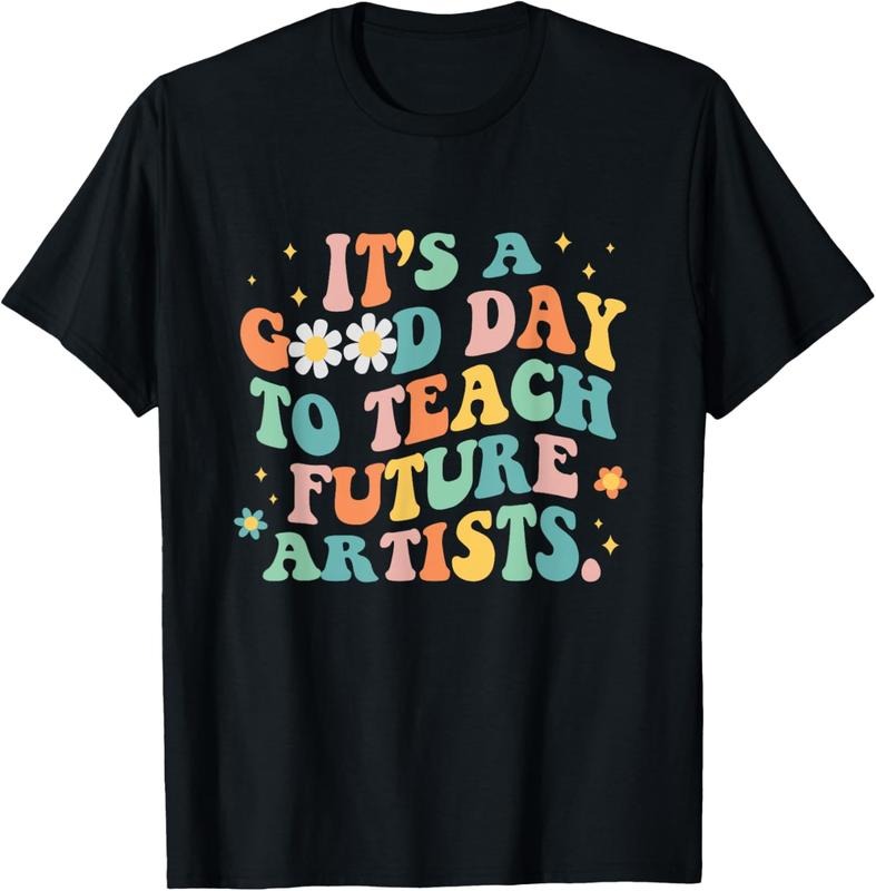 100% Cotton Groovy It's A Good Day To Teach Future Artists Art Teacher T-Shirt Hoodie, Sweatshirt | DripVista.com