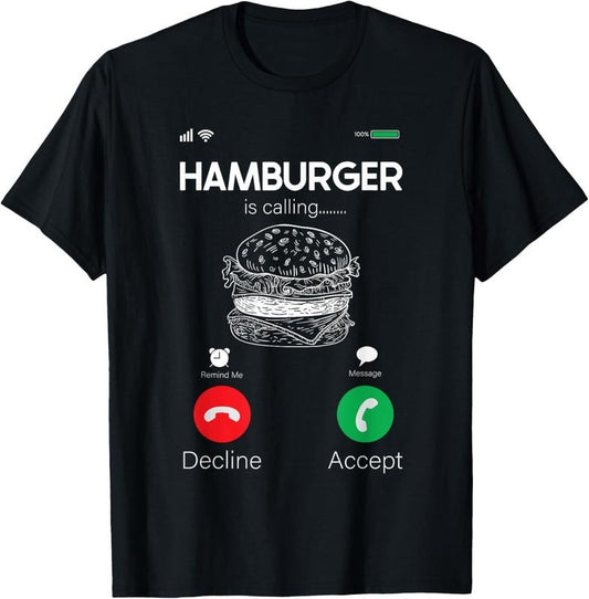 100% Cotton Hamburger Bun Cheeseburger Burger Cheese BBQ Fast Food T-Shirt