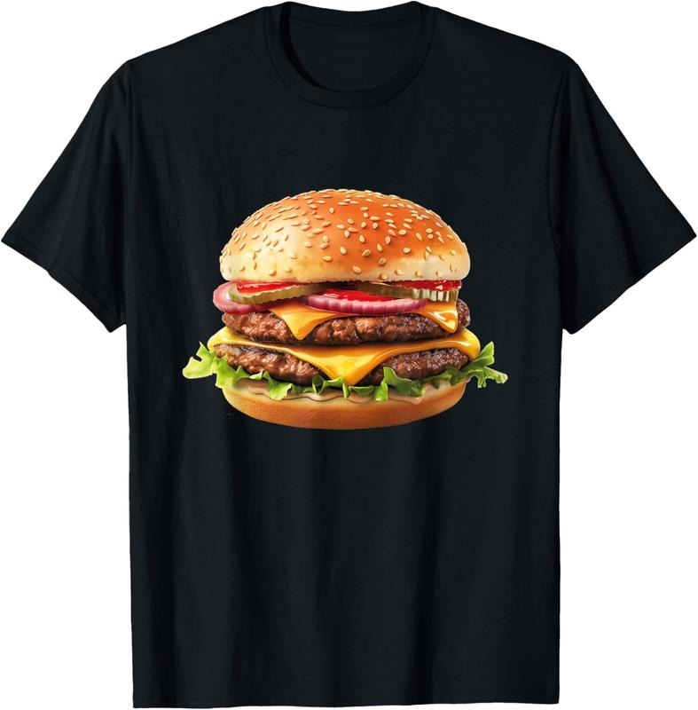 100% Cotton Hamburger Cheese BBQ Lovers T-Shirt Hoodie, Sweatshirt | DripVista.com