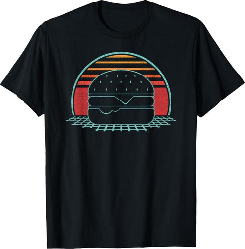 100% Cotton Hamburger Retro Vintage Cheeseburger 80s Gift T-Shirt Hoodie, Sweatshirt | DripVista.com
