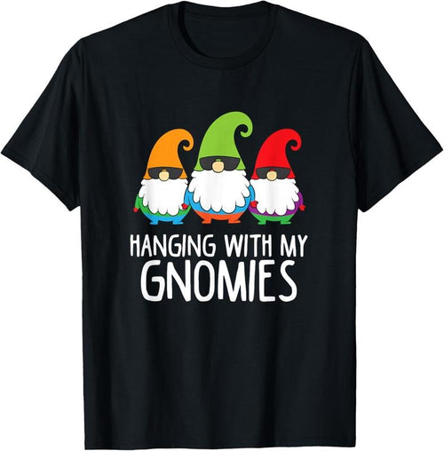 100% Cotton Hanging With My Gnomies Funny Garden Gnome T-Shirt Hoodie, Sweatshirt | DripVista.com