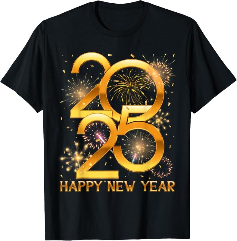 100% Cotton Happy New Year 2025 Shirts Men Women  Fireworks Confetti T-Shirt Hoodie, Sweatshirt | DripVista.com