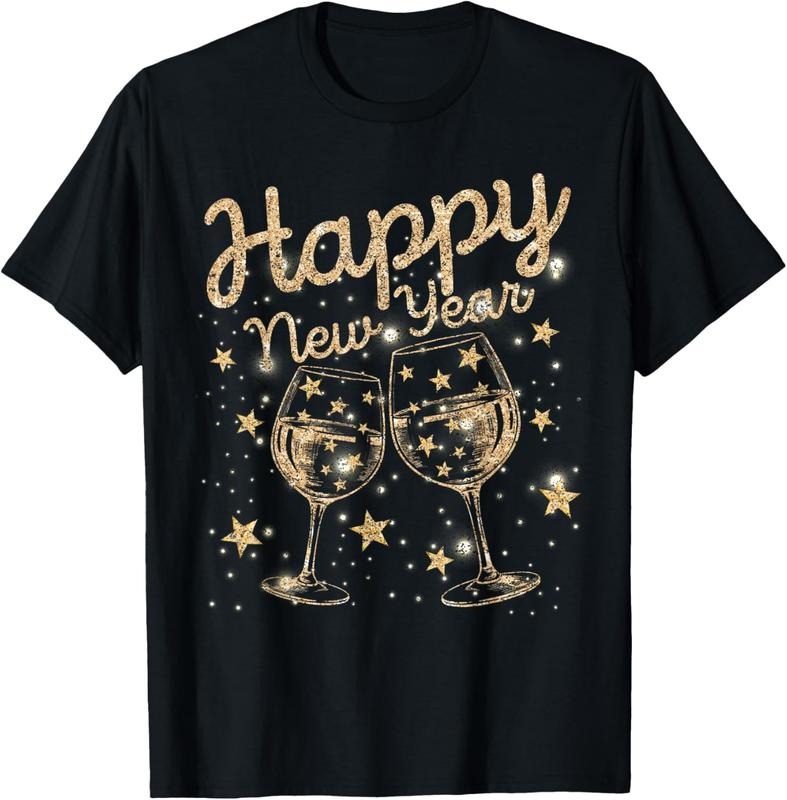 100% Cotton Happy New Year Champagne New Years Men Women T-Shirt Hoodie, Sweatshirt | DripVista.com