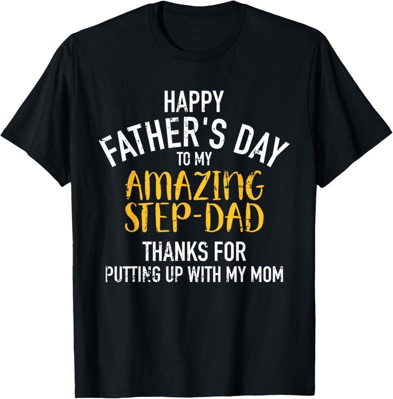 100% Cotton Happy father's day step dad T-Shirt Hoodie, Sweatshirt | DripVista.com