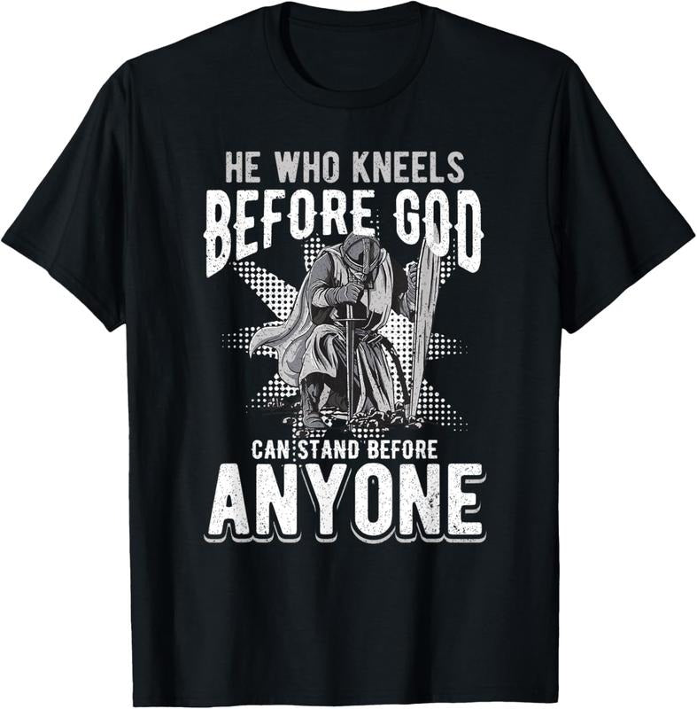 100% Cotton He Who Kneels Before God Can Stand Before Anyone T-Shirt Hoodie, Sweatshirt | DripVista.com