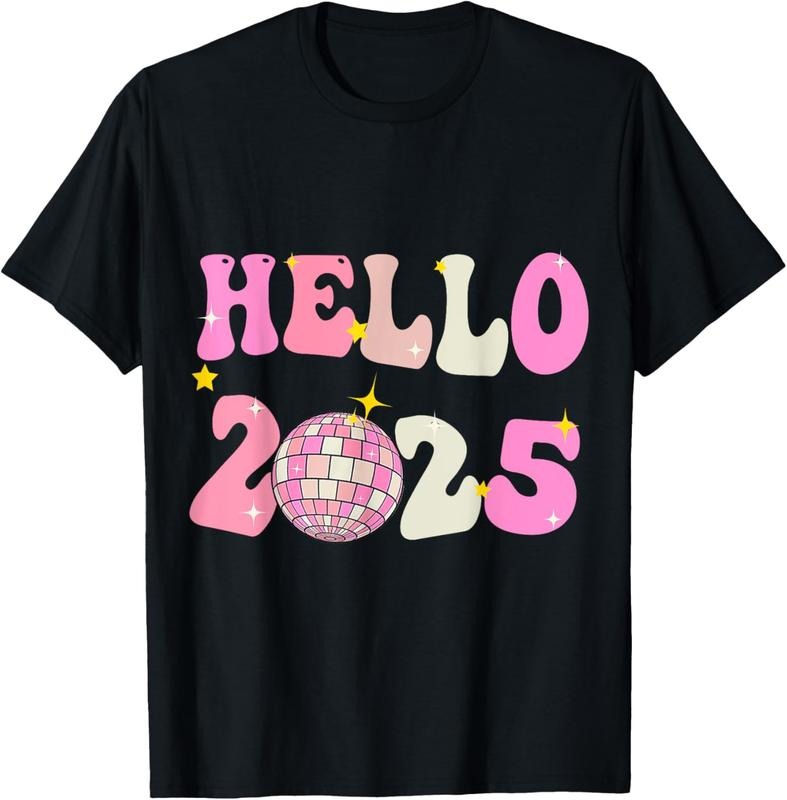 100% Cotton Hello 2025 New YearT-Shirt Hoodie, Sweatshirt | DripVista.com
