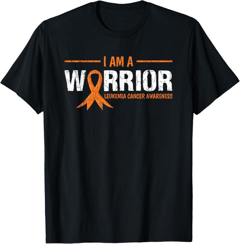 100% Cotton I Am A Warrior Leukemia Awareness Happy Ribbon Graphic T-Shirt Hoodie, Sweatshirt | DripVista.com