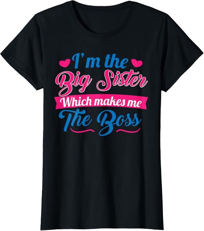 100% Cotton I Am The Big Sister T-Shirt For Girls or Adults Novelty Gift T-Shirt Hoodie, Sweatshirt | DripVista.com