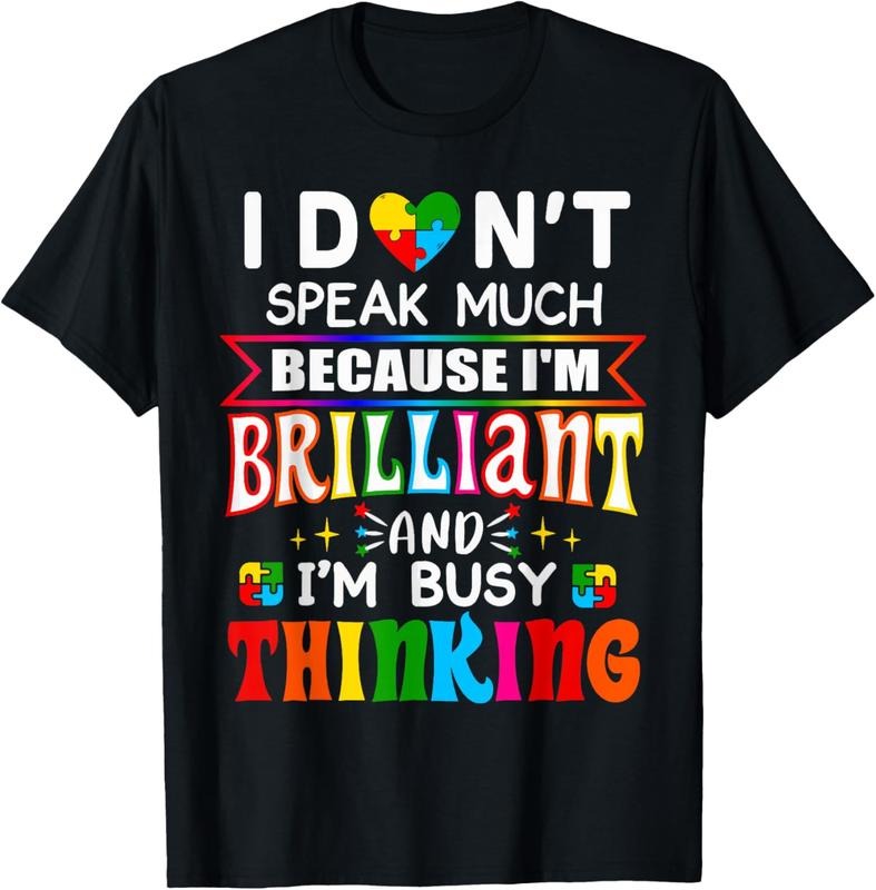 100% Cotton I Dont Speak Much Brilliant Autism Autistic Boys Girls Gifts T-Shirt Hoodie, Sweatshirt | DripVista.com