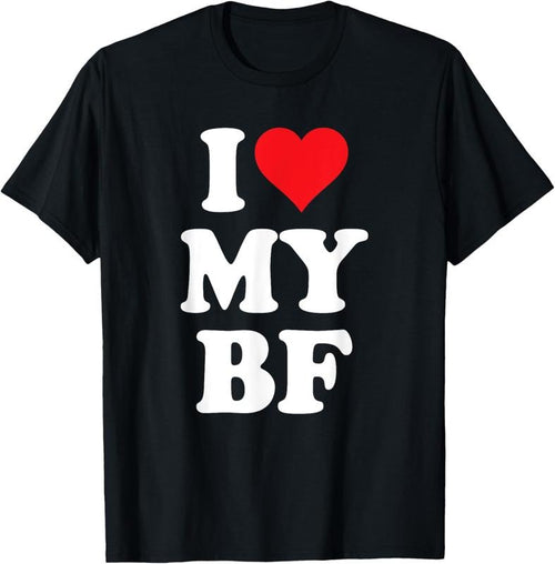 100% Cotton I Heart My BF Valentine's Day For Boyfriend Best I Love BF T-Shirt Hoodie, Sweatshirt | DripVista.com