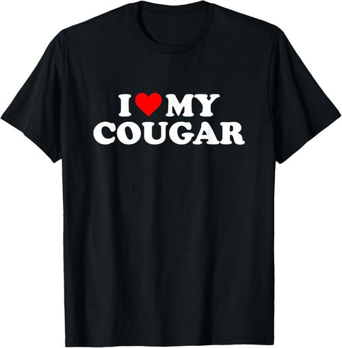 100% Cotton I Heart My Cougar T-Shirt Hoodie, Sweatshirt | DripVista.com