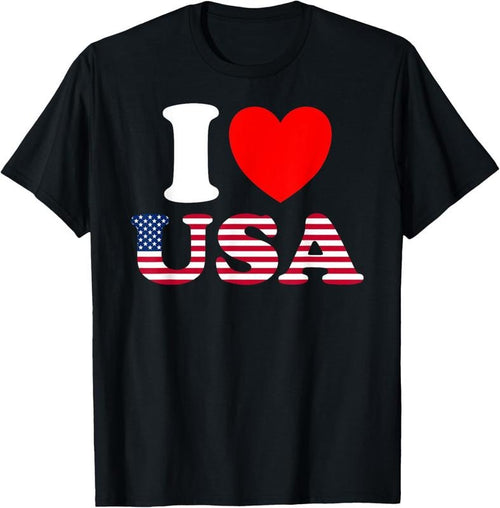 100% Cotton I Heart USA, I Love USA - Fun United States of America T-Shirt Hoodie, Sweatshirt | DripVista.com