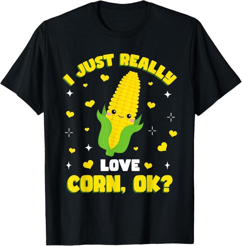 100% Cotton I Just Really Love Corn T-Shirt Hoodie, Sweatshirt | DripVista.com