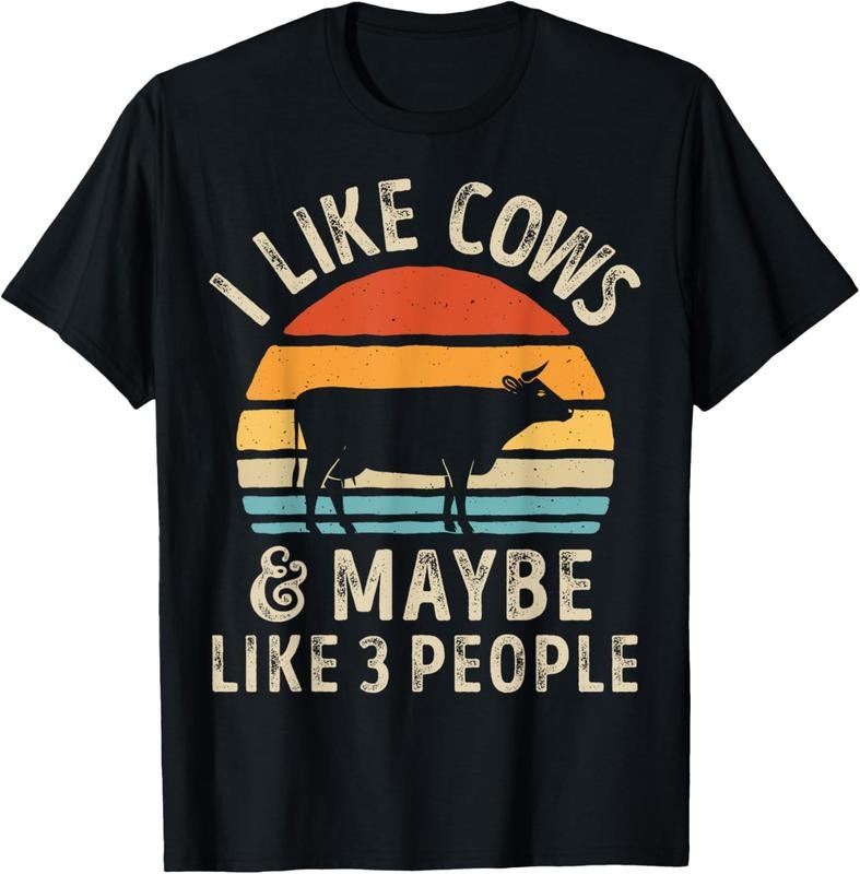 100% Cotton I Like Cows And Maybe Like 3 People Cow Farm Farmer Retro T-Shirt Hoodie, Sweatshirt | DripVista.com