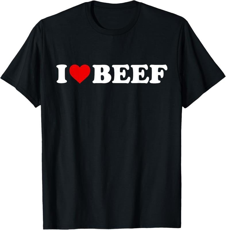 100% Cotton I Love Beef - Heart T-Shirt Hoodie, Sweatshirt | DripVista.com