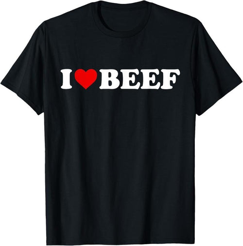 100% Cotton I Love Beef - Heart T-Shirt Hoodie, Sweatshirt | DripVista.com