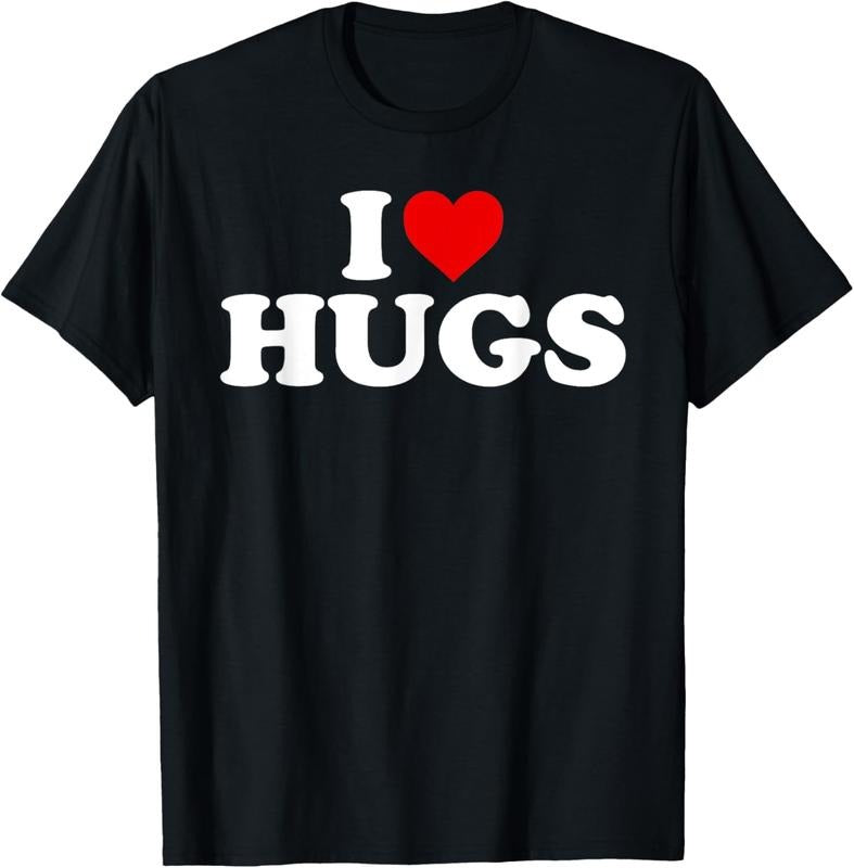 100% Cotton I Love Hugs - Heart T-Shirt Hoodie, Sweatshirt | DripVista.com