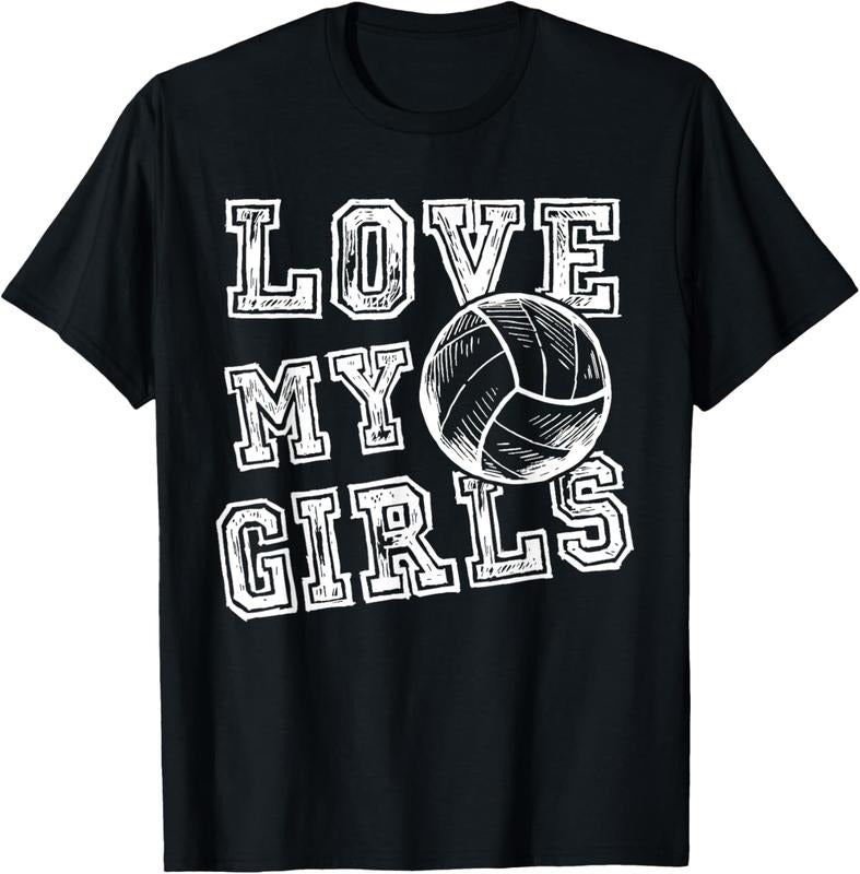 100% Cotton I Love My Girls Volleyball Shirt for Moms, Dad & Coaches T-Shirt Hoodie, Sweatshirt | DripVista.com