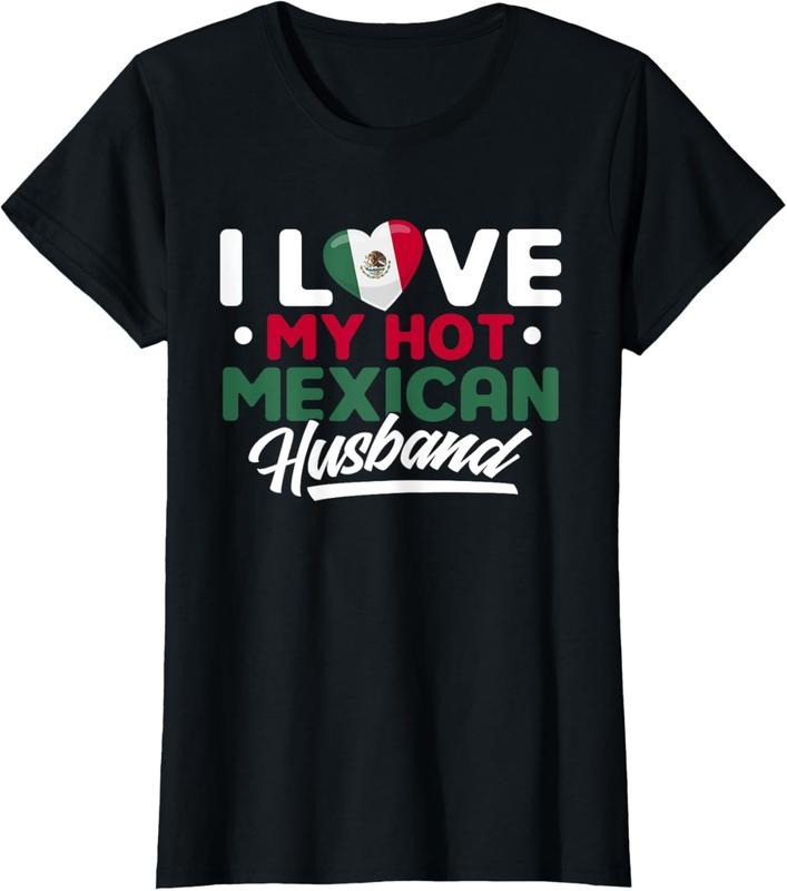 100% Cotton I Love My Hot Mexican Husband Proud Mexican T-Shirt Hoodie, Sweatshirt | DripVista.com