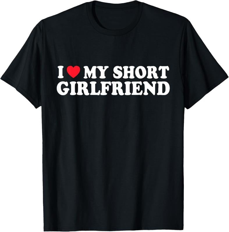 100% Cotton I Love My Short GF Girl Boy Couple Valentines Day Girlfriend T-Shirt Hoodie, Sweatshirt | DripVista.com