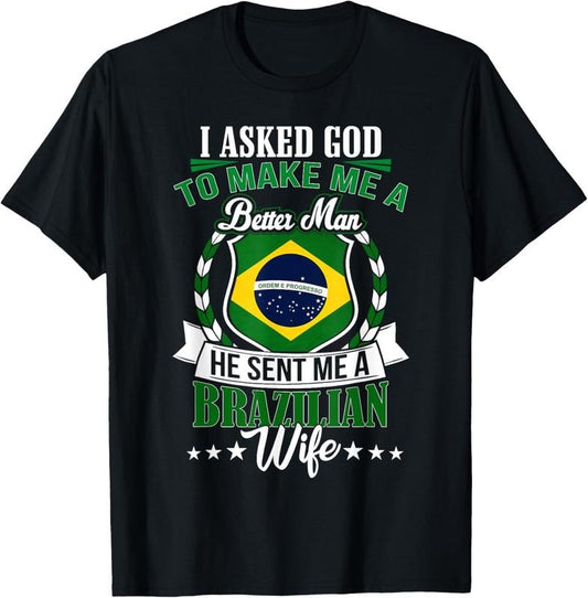 100% Cotton I Love my Brazilian Wife Anniversary T-Shirt for Husband T-Shirt