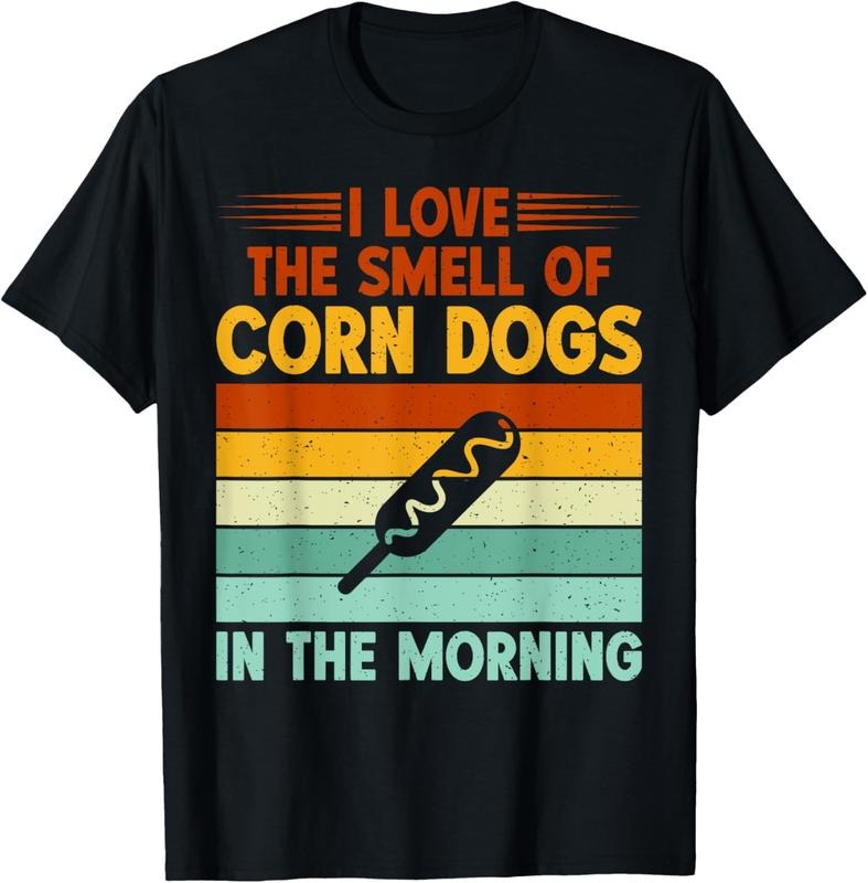100% Cotton I love the Smell of Corn Dogs in the Morning Corn Dog T-Shirt Hoodie, Sweatshirt | DripVista.com